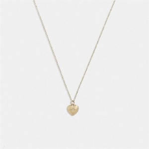 Coach 14 K Gold Heart Pendant Necklace Gold | COH866120