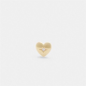 Coach 14 K Gold Heart Single Stud Earring Gold | COH866105