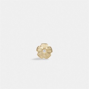 Coach 14 K Gold Tea Rose Single Stud Earring Gold | COH866101