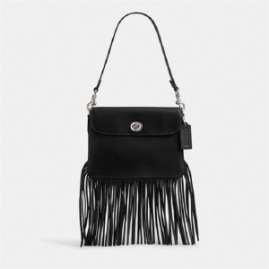 Coach 1964 Fringe Bag Silber Schwarz | COH865281