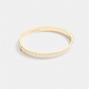 Coach 6 Mm Signature Enamel Bangle Gold | COH866150
