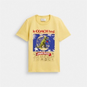 Coach 90's T Shirt In Organic Cotton Gelb | COH866014