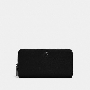 Coach Accordion Wallet With Signature Canvas Interior Schwarz | COH866732