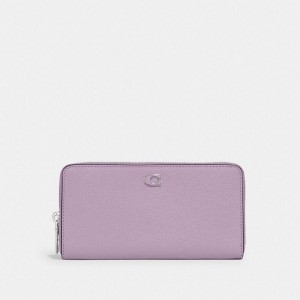 Coach Accordion Wallet With Signature Canvas Interior Lila | COH866734