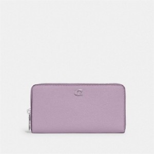 Coach Accordion Wallet With Signature Canvas Interior Lila | COH865493