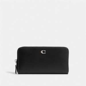 Coach Accordion Zip Wallet Silber Schwarz | COH865525