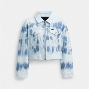Coach Acid Wash Denim Jacket Blau Mehrfarbig | COH865945