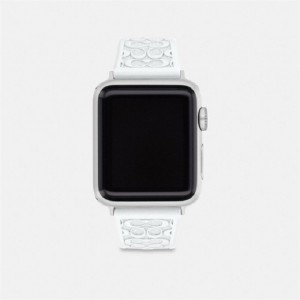 Coach Apple Watch® Strap, 38 Mm, 40 Mm And 41 Mm Weiß | COH866237
