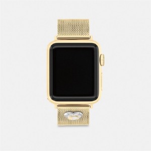 Coach Apple Watch® Strap, 38 Mm, 40 Mm And 41 Mm Gold | COH866267