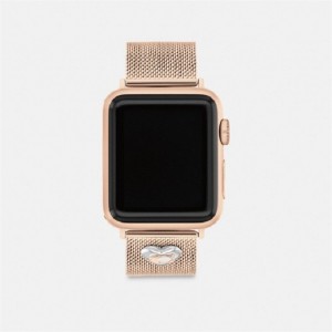 Coach Apple Watch® Strap, 38 Mm, 40 Mm And 41 Mm Rosa Gold | COH866286
