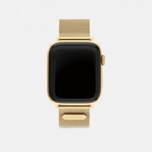 Coach Apple Watch® Strap, 42 Mm And 44 Mm Gold | COH866969