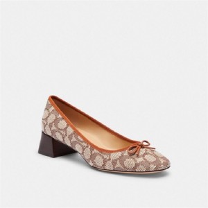 Coach Ava Ballet Pump In Signature Textile Jacquard Braun | COH865755