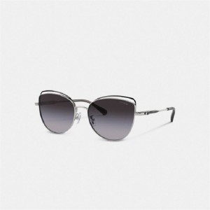 Coach Bandit Wire Oval Sunglasses Grau | COH866327