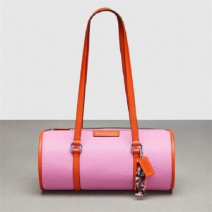 Coach Barrel Bag In Pebbled Coachtopia Leather Orange | COH864975