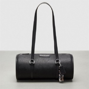 Coach Barrel Bag In Pebbled Coachtopia Leather Schwarz | COH864752