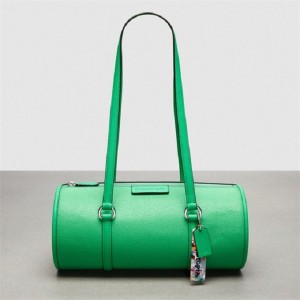 Coach Barrel Bag In Pebbled Coachtopia Leather Grün | COH864734