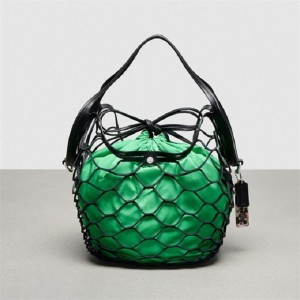 Coach Basket Bag In Regenerative Leather Schwarz | COH865145
