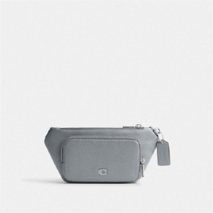 Coach Belt Bag With Signature Canvas Interior Detail Grau Blau | COH865437