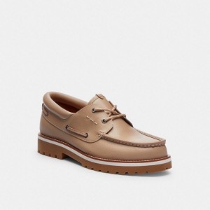 Coach Benson Boat Shoe Grau Braun | COH866831