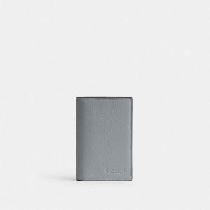Coach Bifold Card Case Grau Blau | COH866762