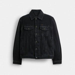 Coach Black Denim Jacket In Organic Cotton Schwarz | COH866873