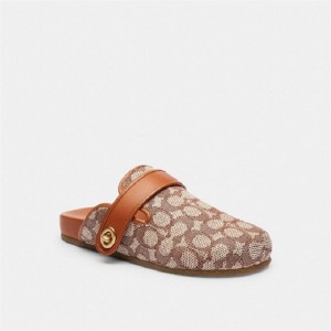 Coach Blake Clog In Signature Textile Jacquard Braun | COH865807