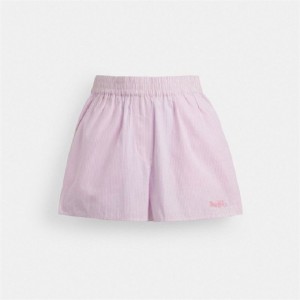 Coach Boxer Shorts In Organic Cotton Rosa Weiß | COH866048