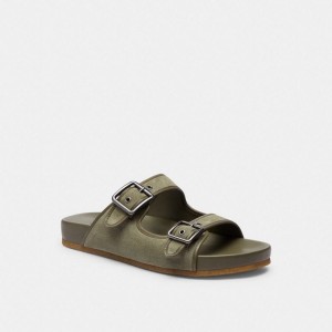 Coach Buckle Strap Sandal Grün | COH866849
