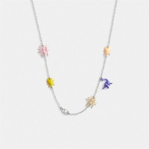 Coach Bug Charm Necklace Silber Mehrfarbig | COH866131