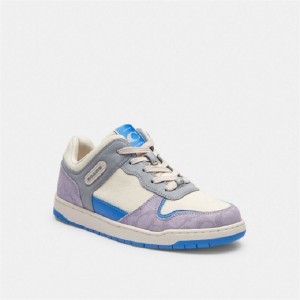 Coach C201 Low Top Sneaker In Signature Canvas Lila | COH865842