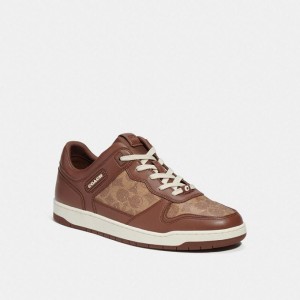 Coach C201 Sneaker In Signature Canvas Braun | COH866807