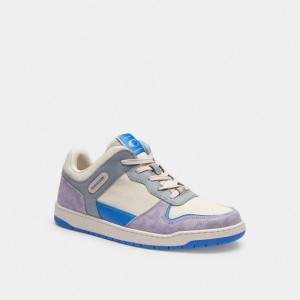 Coach C201 Sneaker In Signature Canvas Lila | COH866808