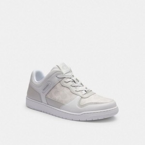 Coach C201 Sneaker In Signature Canvas Weiß | COH866786