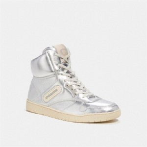 Coach C202 High Top Sneaker Silber | COH865823