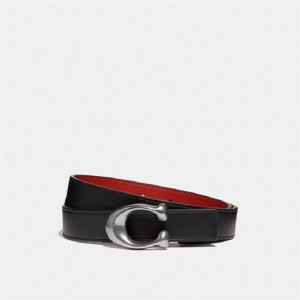 Coach C Hardware Reversible Belt, 25 Mm Schwarz Rot | COH866317