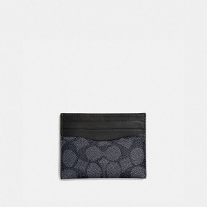 Coach Card Case In Signature Canvas Grau Schwarz | COH866745