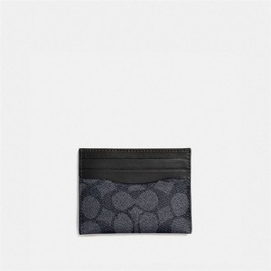 Coach Card Case In Signature Canvas Grau Schwarz | COH865666