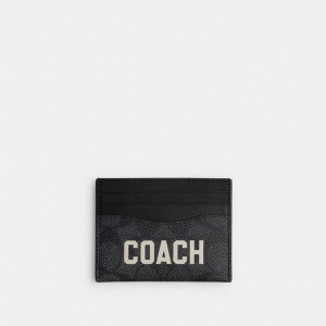 Coach Card Case In Signature Canvas With Graphic Grau Mehrfarbig | COH866771
