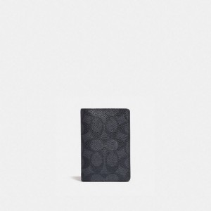 Coach Card Wallet In Signature Canvas Grau Schwarz | COH866705