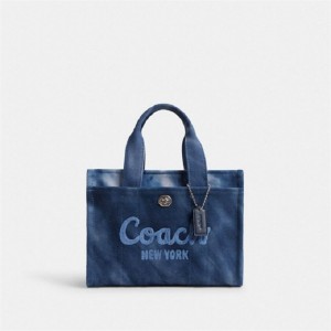 Coach Cargo Tote Bag 26 With Tie Dye Silber Navy | COH865106
