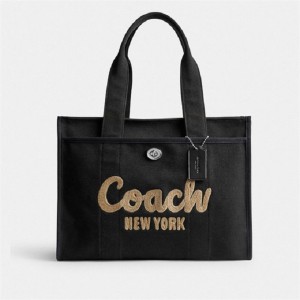 Coach Cargo Tote Bag 42 Silber Schwarz | COH865101