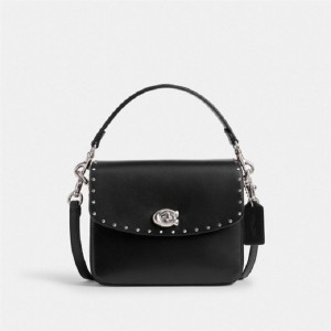 Coach Cassie Crossbody Bag 19 With Rivets Silber Schwarz | COH865388