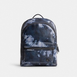 Coach Charter Backpack With Tie Dye Print Navy Mehrfarbig | COH866520