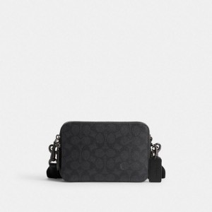 Coach Charter Crossbody 19 In Signature Canvas Grau | COH866601