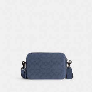 Coach Charter Crossbody 19 In Signature Canvas Jacquard Navy | COH866603