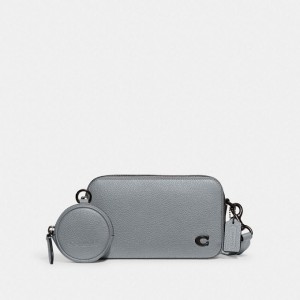 Coach Charter Slim Crossbody Grau Blau | COH866552