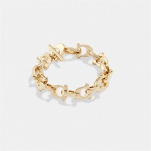 Coach Chunky Signature Chain Link Bracelet Gold | COH866151