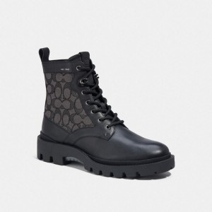 Coach Citysole Lace Up Boot In Signature Jacquard Schwarz | COH866853