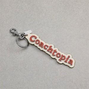 Coach Coachtopia Bag Charm In Coachtopia Leather Tiefesorange Mehrfarbig | COH866433