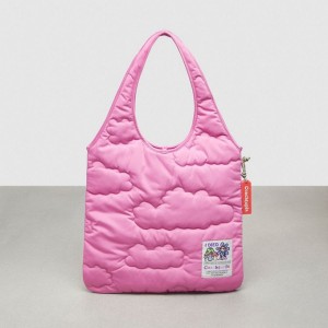 Coach Coachtopia Loop Flat Tote With Cloud Quilting Rosa | COH866625